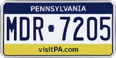 PA license plate MDR7205