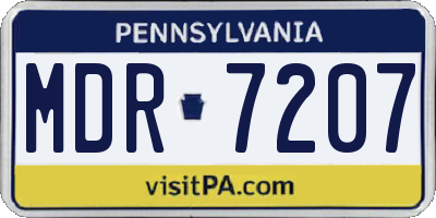 PA license plate MDR7207