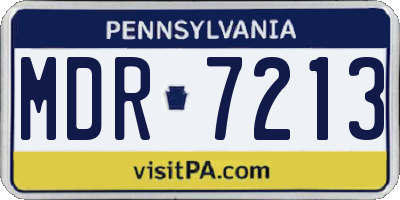 PA license plate MDR7213