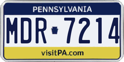 PA license plate MDR7214