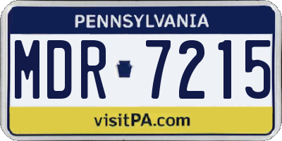 PA license plate MDR7215