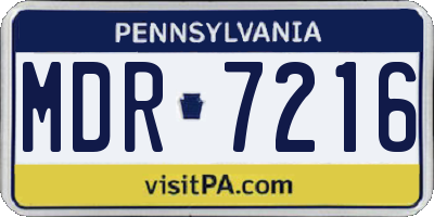 PA license plate MDR7216
