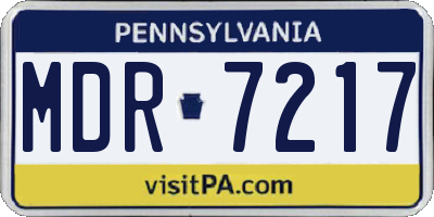 PA license plate MDR7217
