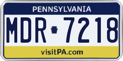 PA license plate MDR7218