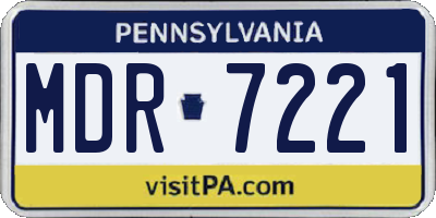 PA license plate MDR7221