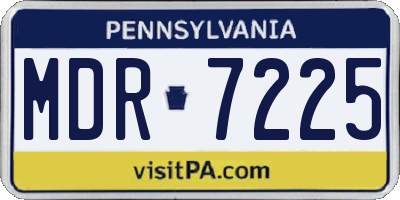 PA license plate MDR7225