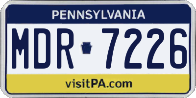 PA license plate MDR7226