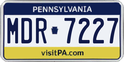 PA license plate MDR7227