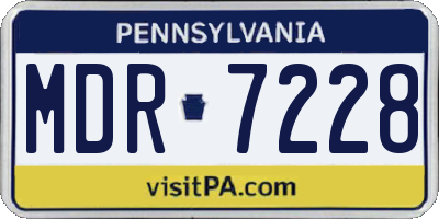PA license plate MDR7228
