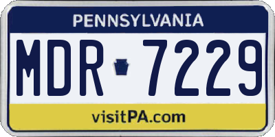 PA license plate MDR7229