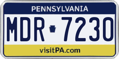 PA license plate MDR7230
