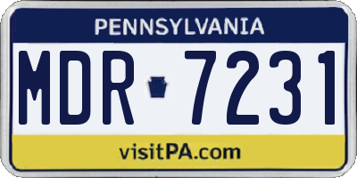PA license plate MDR7231