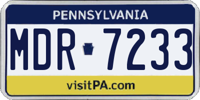PA license plate MDR7233