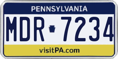 PA license plate MDR7234