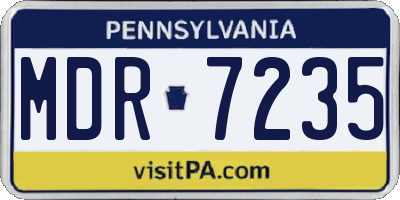 PA license plate MDR7235