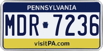 PA license plate MDR7236