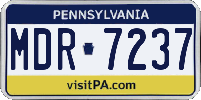 PA license plate MDR7237