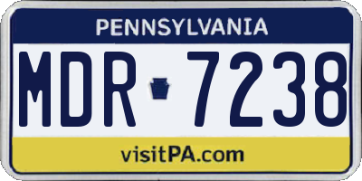 PA license plate MDR7238