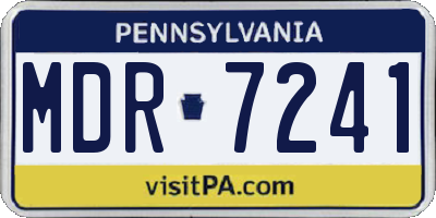 PA license plate MDR7241