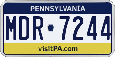PA license plate MDR7244