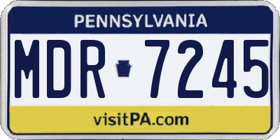 PA license plate MDR7245