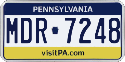 PA license plate MDR7248