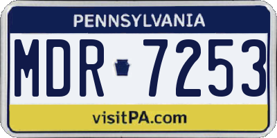 PA license plate MDR7253