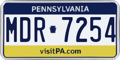 PA license plate MDR7254