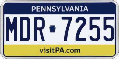 PA license plate MDR7255