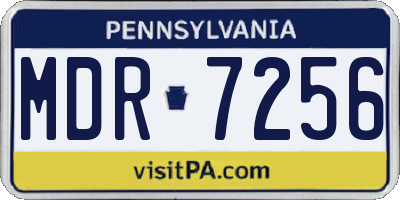 PA license plate MDR7256