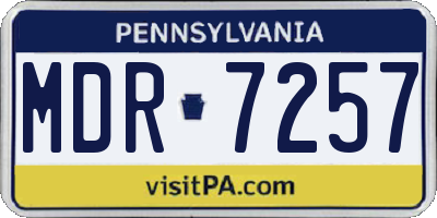 PA license plate MDR7257