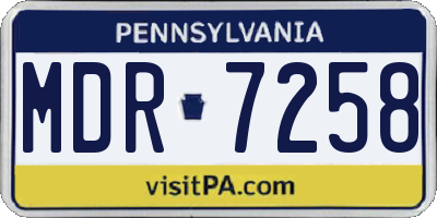 PA license plate MDR7258