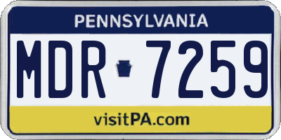 PA license plate MDR7259
