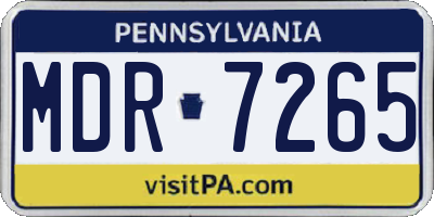 PA license plate MDR7265