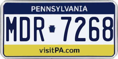 PA license plate MDR7268