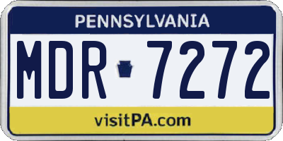 PA license plate MDR7272
