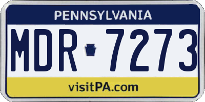 PA license plate MDR7273