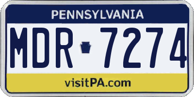 PA license plate MDR7274