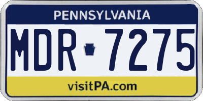PA license plate MDR7275