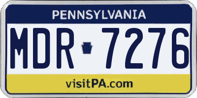 PA license plate MDR7276