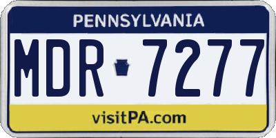 PA license plate MDR7277