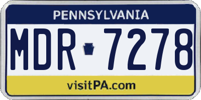 PA license plate MDR7278