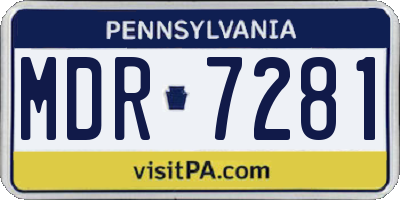 PA license plate MDR7281