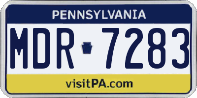 PA license plate MDR7283