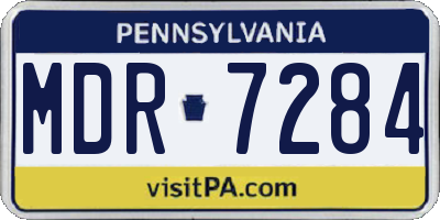 PA license plate MDR7284