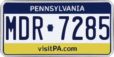 PA license plate MDR7285