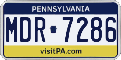 PA license plate MDR7286