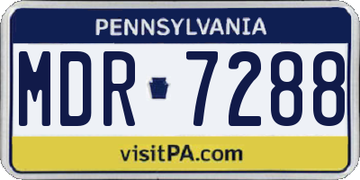 PA license plate MDR7288