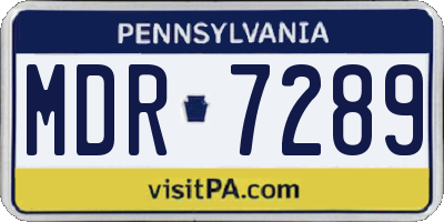 PA license plate MDR7289