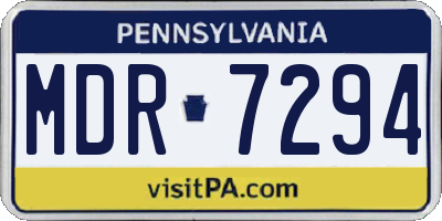 PA license plate MDR7294
